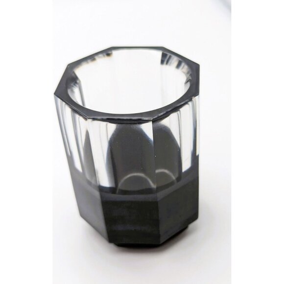 Pencil Cup MakeUp Brush Holder Craft Brush Holder Clear and Black Handmade NEW - Picture 1 of 6